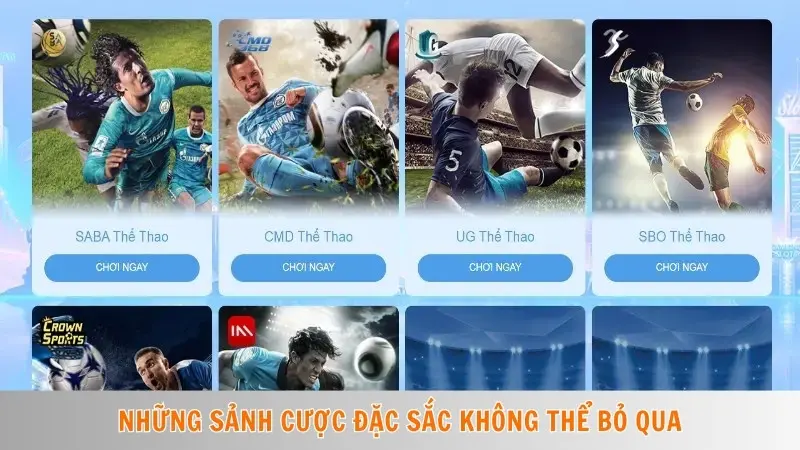 Những sảnh cược đặc sắc không thể bỏ qua